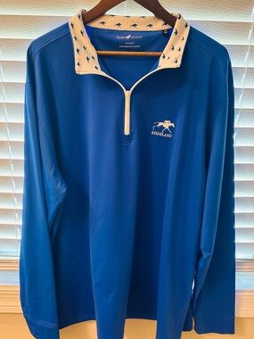 Keeneland Men’s Royal Blue Quarter-Zip Performance Sweater